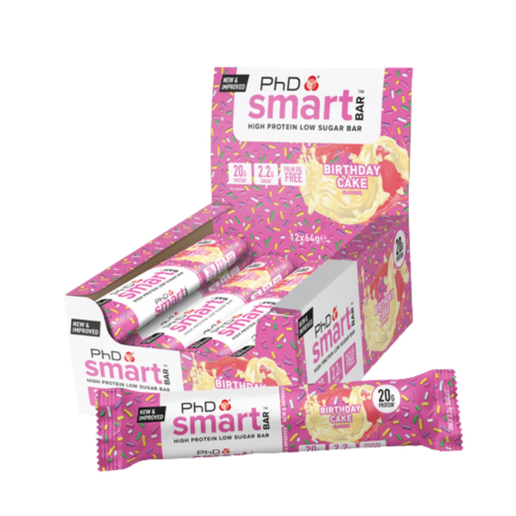 PHD SMART PROTEIN BAR 64G | BIRTHDAY CAKE
