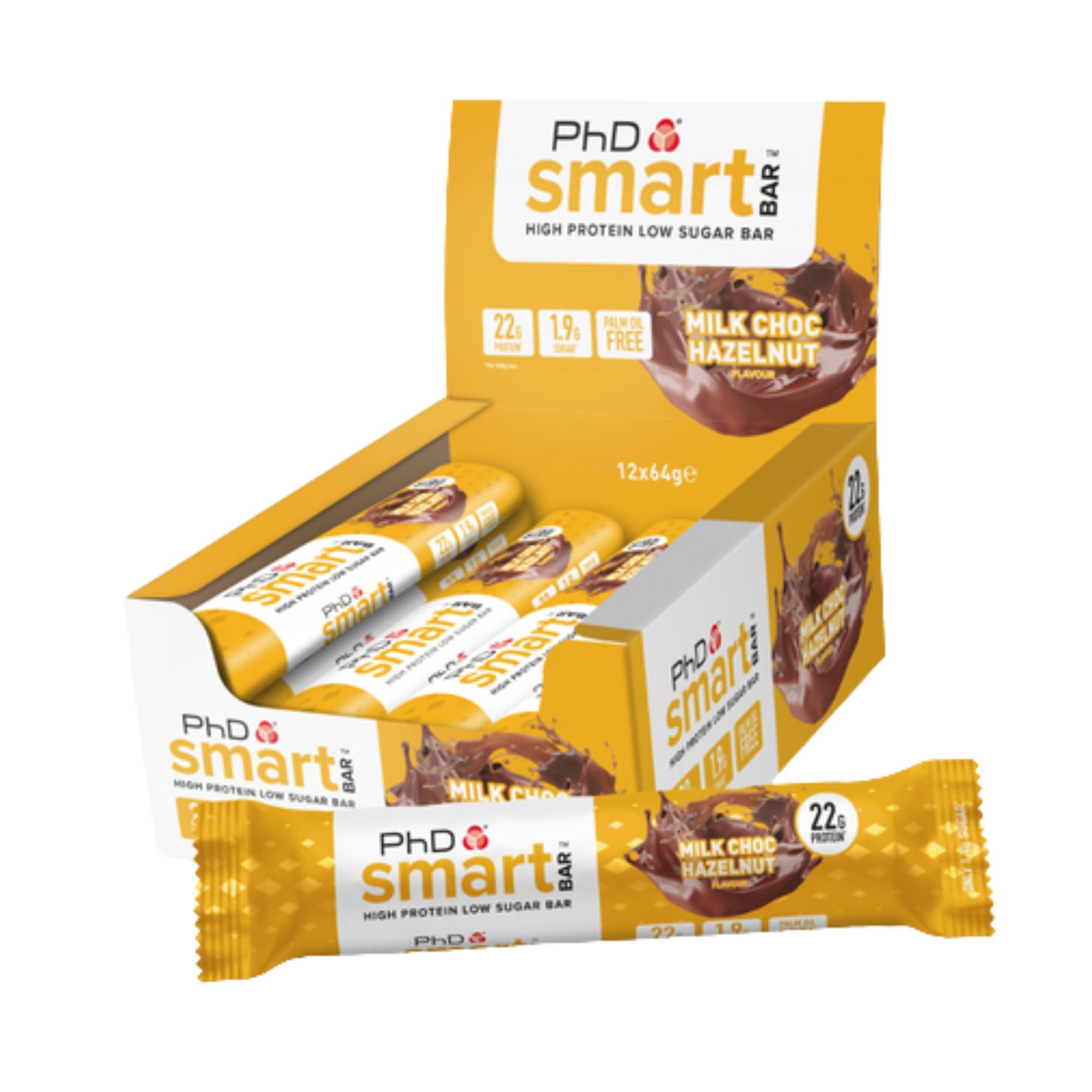 PHD SMART PROTEIN BAR 64G | MILK CHOC HAZELNUT