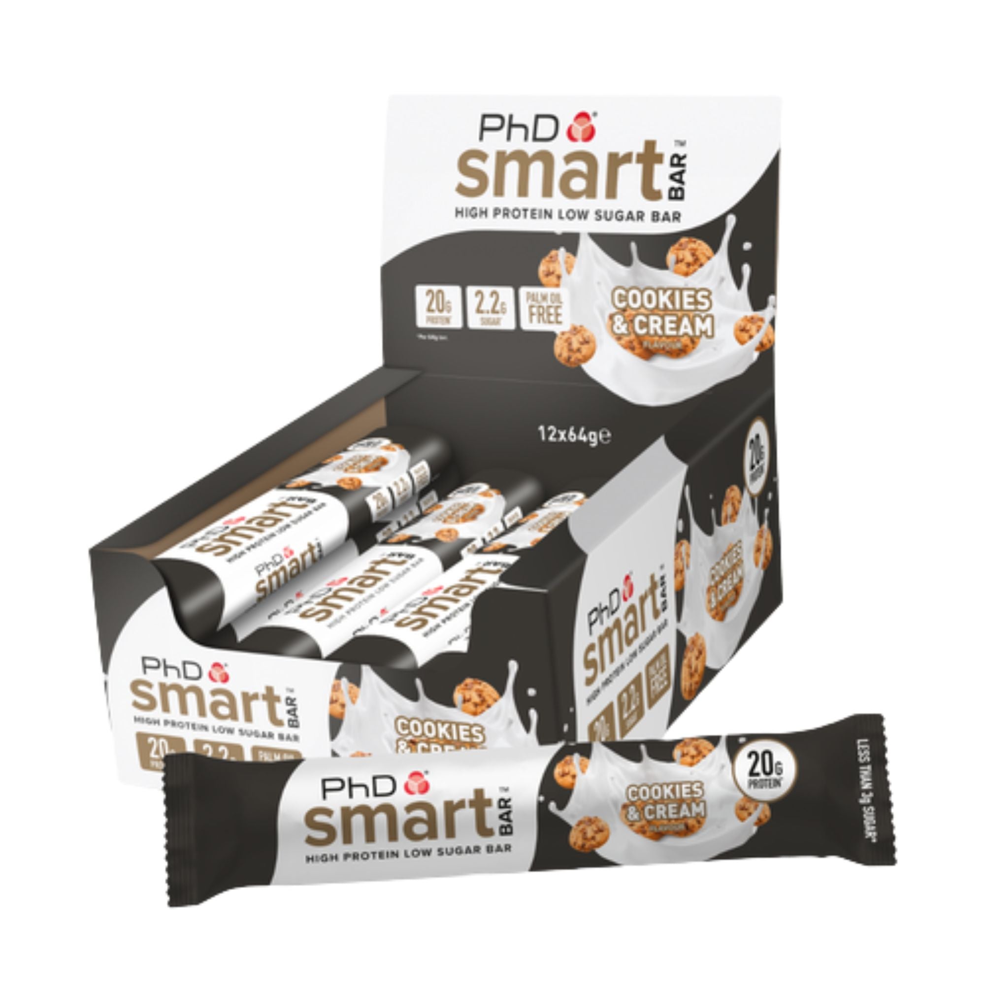 PHD SMART PROTEIN BAR 64G | COOKIES AND CREAM