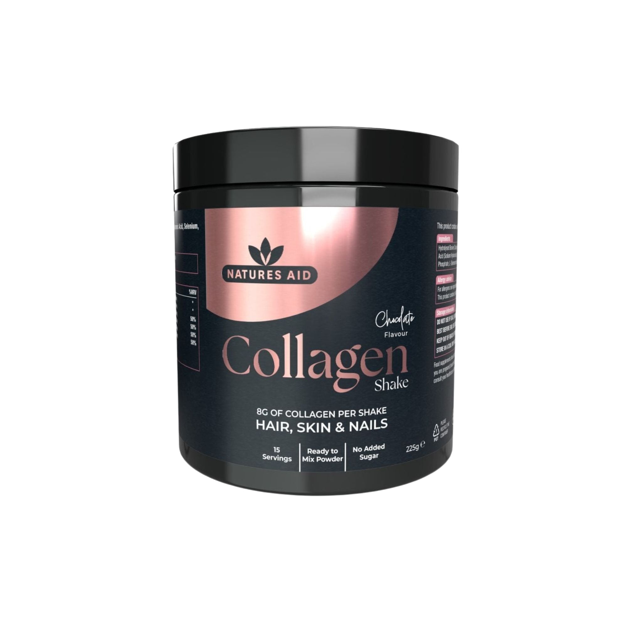NATURES AID COLLAGEN SHAKE 225G | CHOCOLATE FLAVOUR