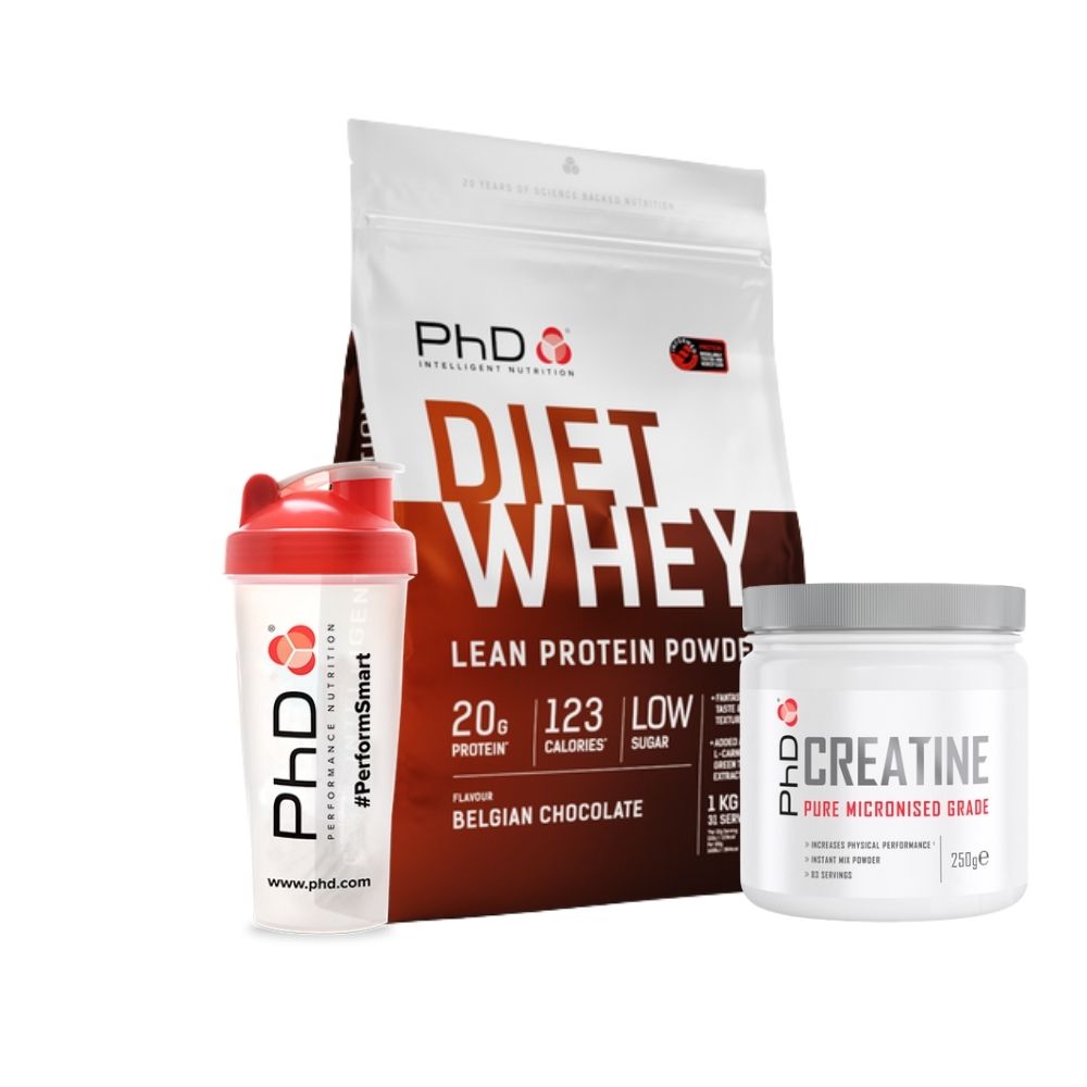 DIET WHEY 1KG BUNDLE | PHD CREATINE + SHAKER INCLUDED FOR €0.99c
