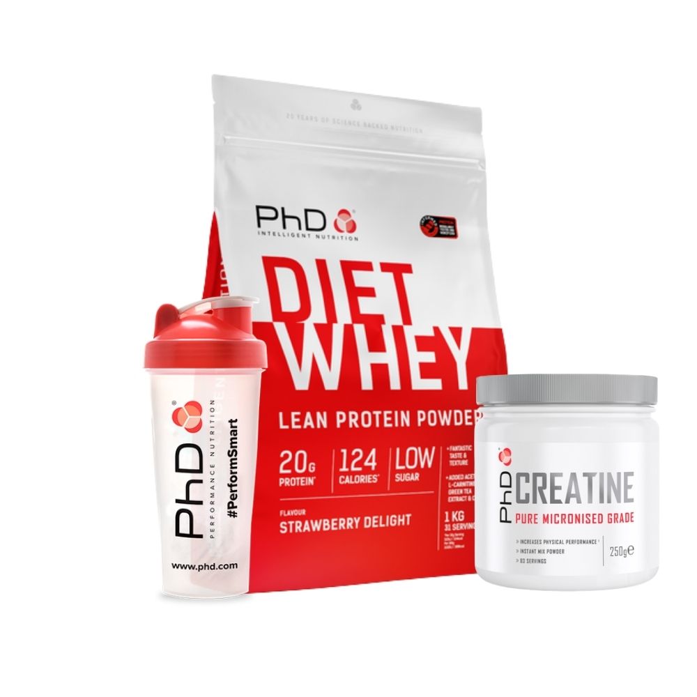 DIET WHEY 1KG BUNDLE | PHD CREATINE + SHAKER INCLUDED FOR €0.99c